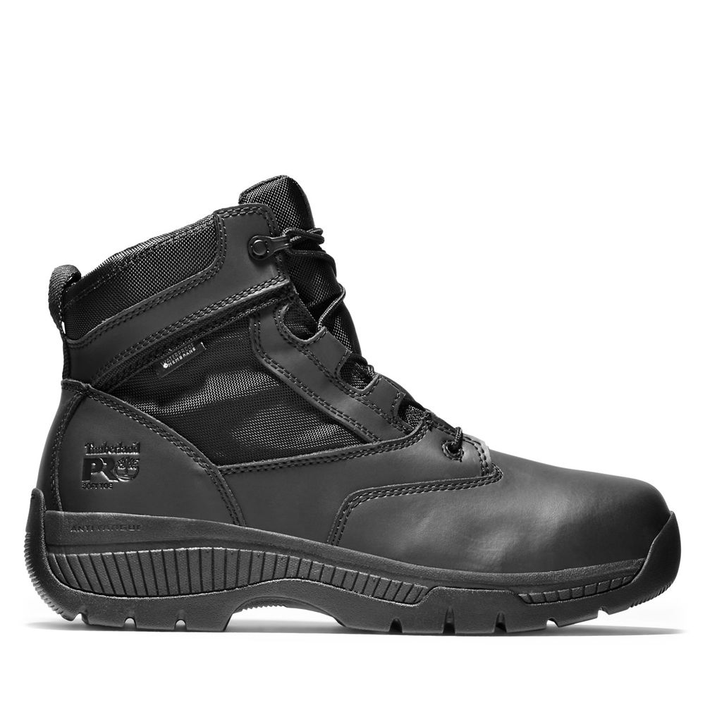 Botas Pro Timberland Hombre Pro Valor™ Duty 6" Side-Zip Soft Toe Negras - Chile MDV-413850